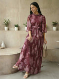 Yezwe georgette with lycra lining customizable modest maxi dress detail view