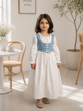 Miniyez Junior Girls Denim Bodice Cotton Dress Breathable Kids Wear India
