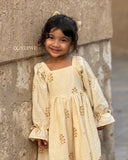 Yezwe Soft Buttercream Floral Modest Maxi Dress - Junior Girls