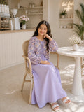 Miniyez Misty Lavender Gown with Floral Shrug - Junior Girls Fashion
