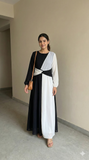 Black & White Georgette Maxi Dress | Soft Flowing Fabric | Comfortable Daily & Office Wear | Made in India