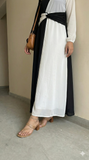 Black & White Georgette Maxi Dress | Soft Flowing Fabric | Comfortable Daily & Office Wear | Made in India