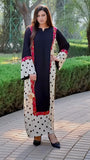 Yezwe Black Polka Accent Crepe Co-Ord Set – Premium Modest Wear