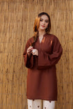 YEZWE Brown Co-Ord Set featuring a Long-Sleeve Tunic and Comfortable Pants for Stylish Outfits