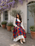 YEZWE Hakoba Dress with Madras Checks Layered Overdress Shrug for a stylish and comfortable summer look