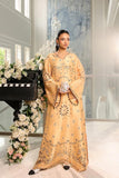 Orange & Sky Blue Kaftan Dress – Cotton Satin Blend with Elegant Design and Flowing Sleeves