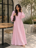 YEZWE pink striped maxi dress in soft fabric, perfect for casual summer outings and events
