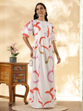YEZWE Imported Modest Printed Full Length Maxi Dress