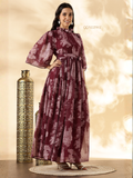 YEZWE Georgette With Lycra Lining Customizable Modest Maxi Dress