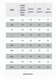 Size chart for Yezwe adult dresses showing chest size, sleeve length, skirt length, and top length measurements from XXS to 6XL.