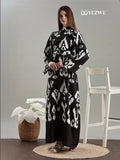 YEZWE Full Length black modest maxi Dress with stylish pattern and elegant silhouette