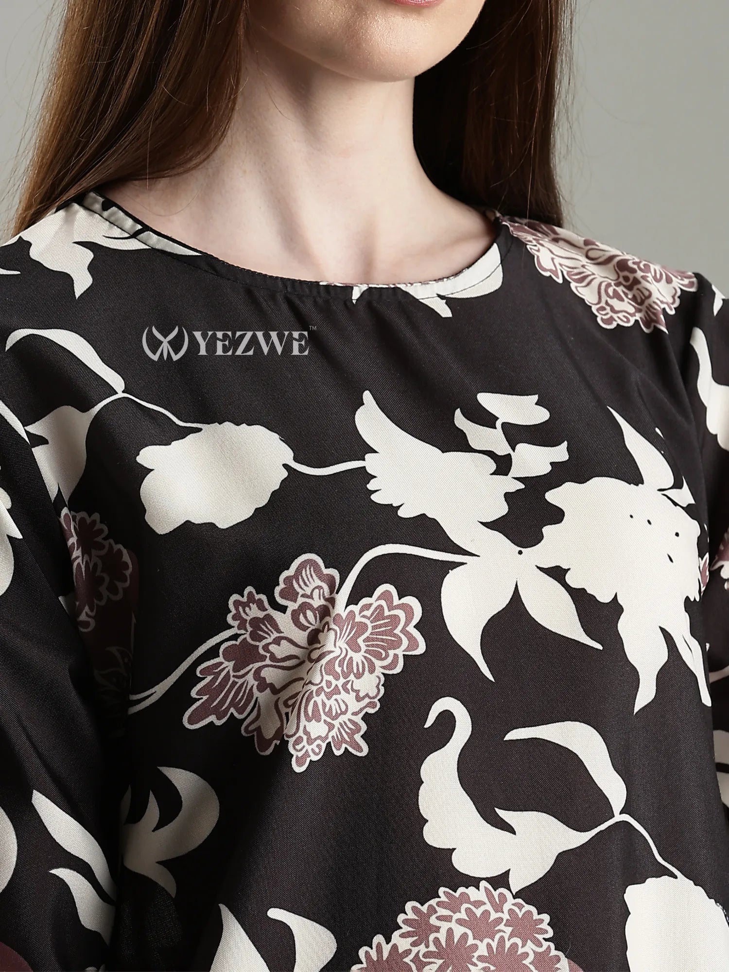 YEZWE full length floral modest maxi dresses online featuring a stylish floral pattern and elegant design