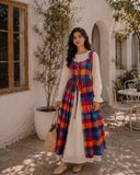 Yezwe Hakoba Dress with Madras Checks Layered Overdress in Colorful Patterns, Perfect for Casual Outings
