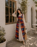 Yezwe Hakoba Dress with Madras Checks Layered Overdress featuring a colorful, stylish design perfect for casual outings