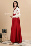 Elegant knitted red maxi dress with shrug featuring a stylish design for chic occasions
