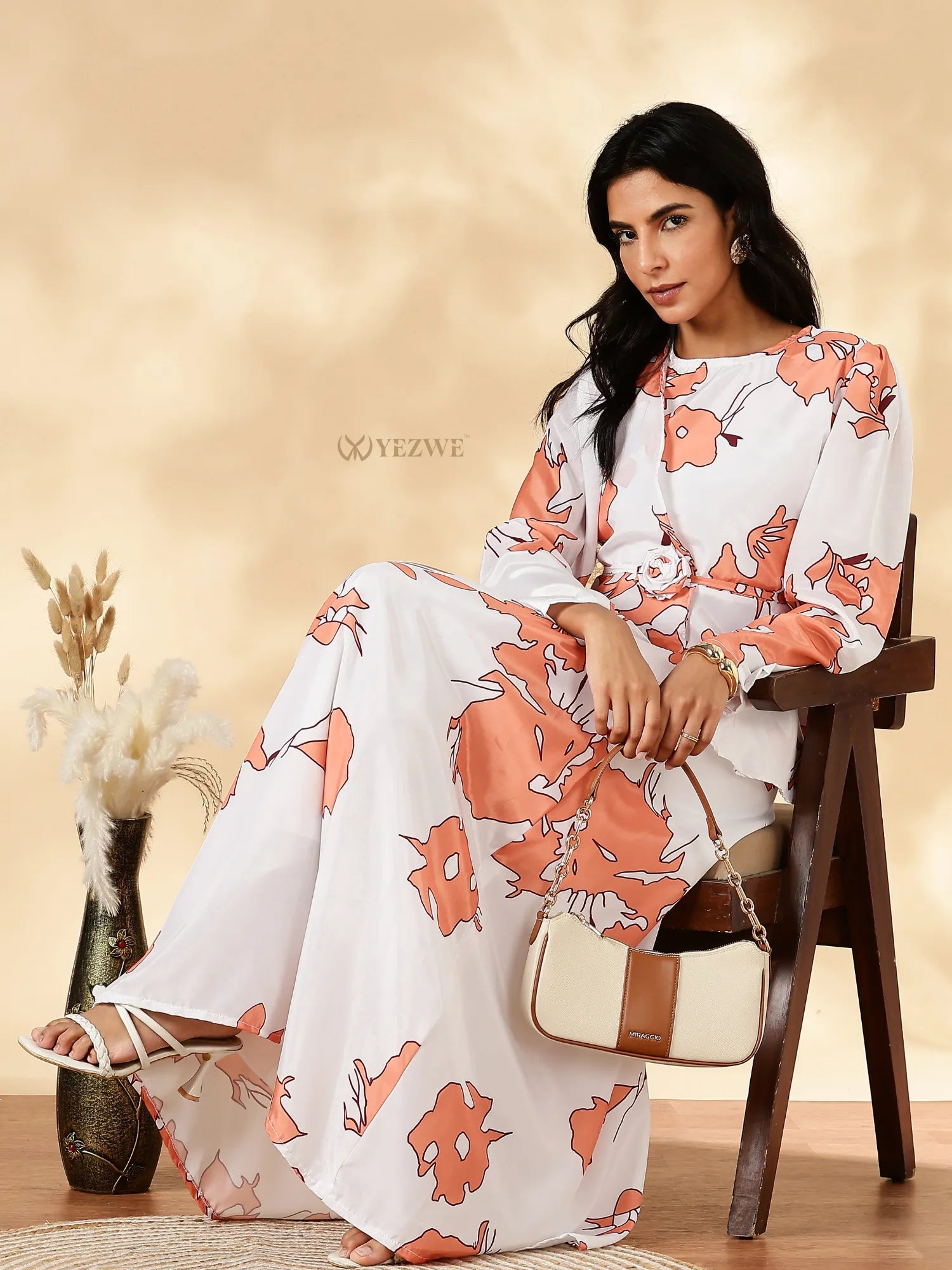 Yezwe Modest Co-ord Set in Floral Print with Long Sleeves and Elegant Design