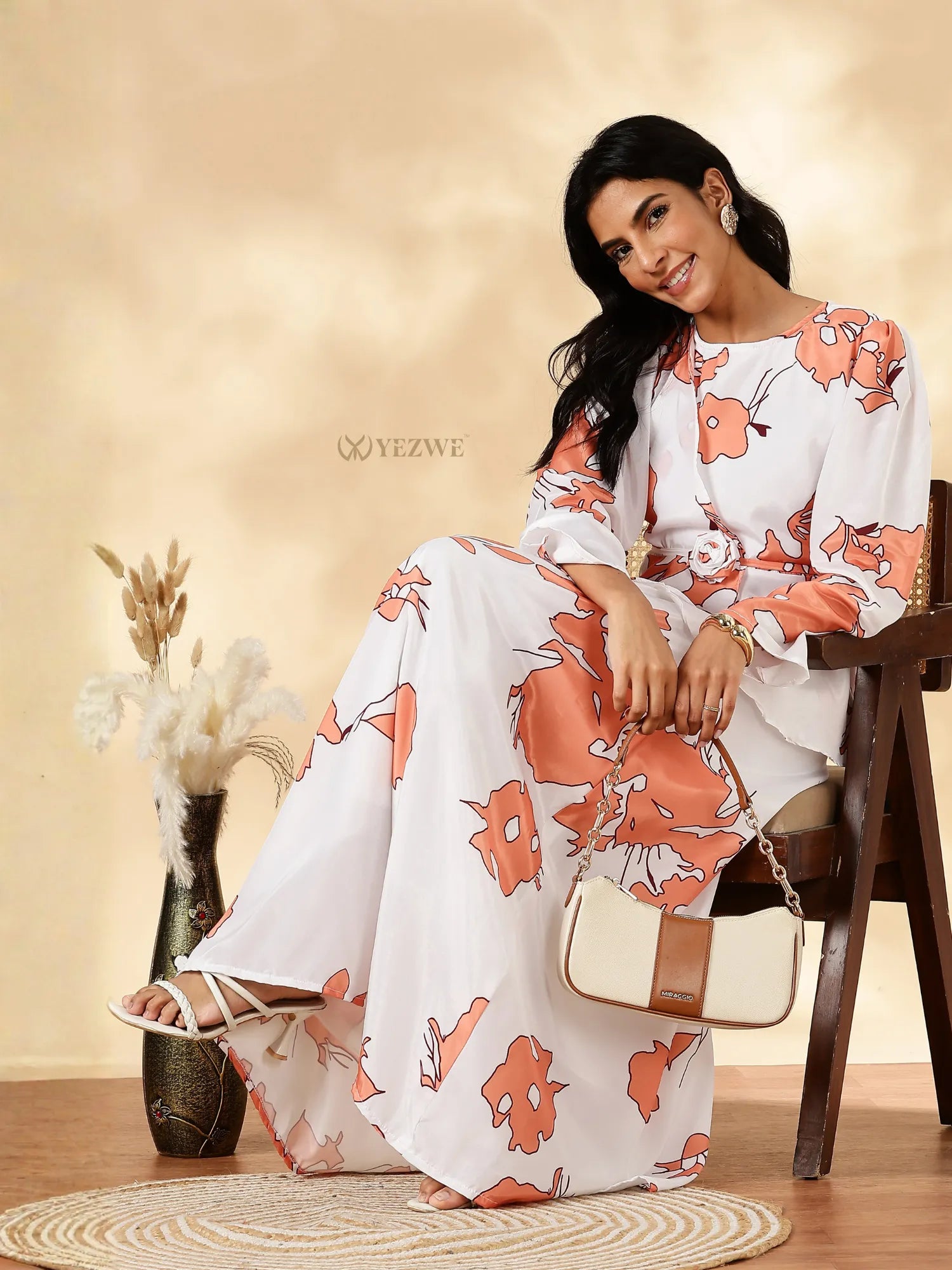 Yezwe Modest Co-ord Set featuring floral patterns and elegant design for casual outings