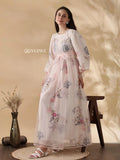 Elegant YEZWE maxi dress featuring floral patterns, perfect as a modest party dress for women