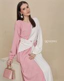 Pastel pink maxi dress by YEZWE featuring long sleeves and a stylish wrap design