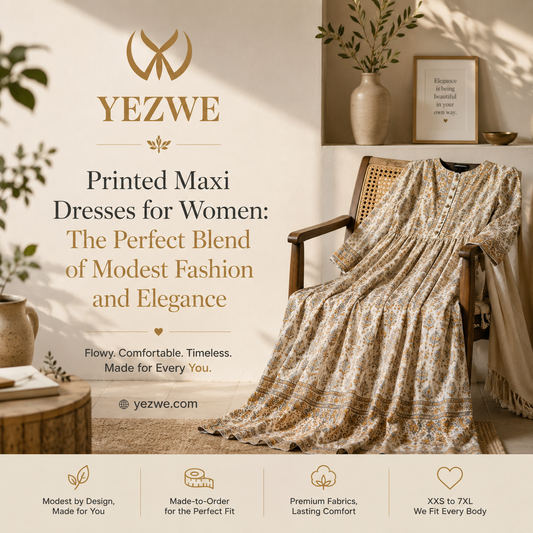 Printed maxi dresses for women modest fashion and elegance blog banner