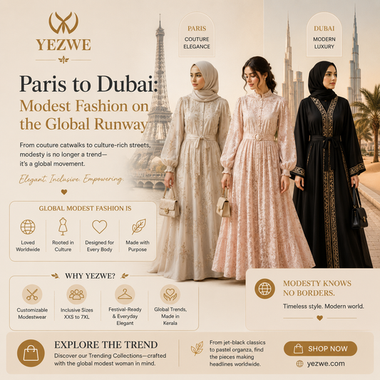 Paris to Dubai modest fashion on the global runway blog banner