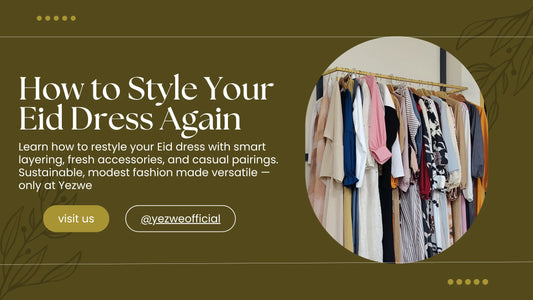 Woman showing how to style your Eid dress again with ease in a modest, casual look
