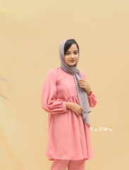 Yezwe Plain Pink Top and Pant Co-ord Set - Modest Wear