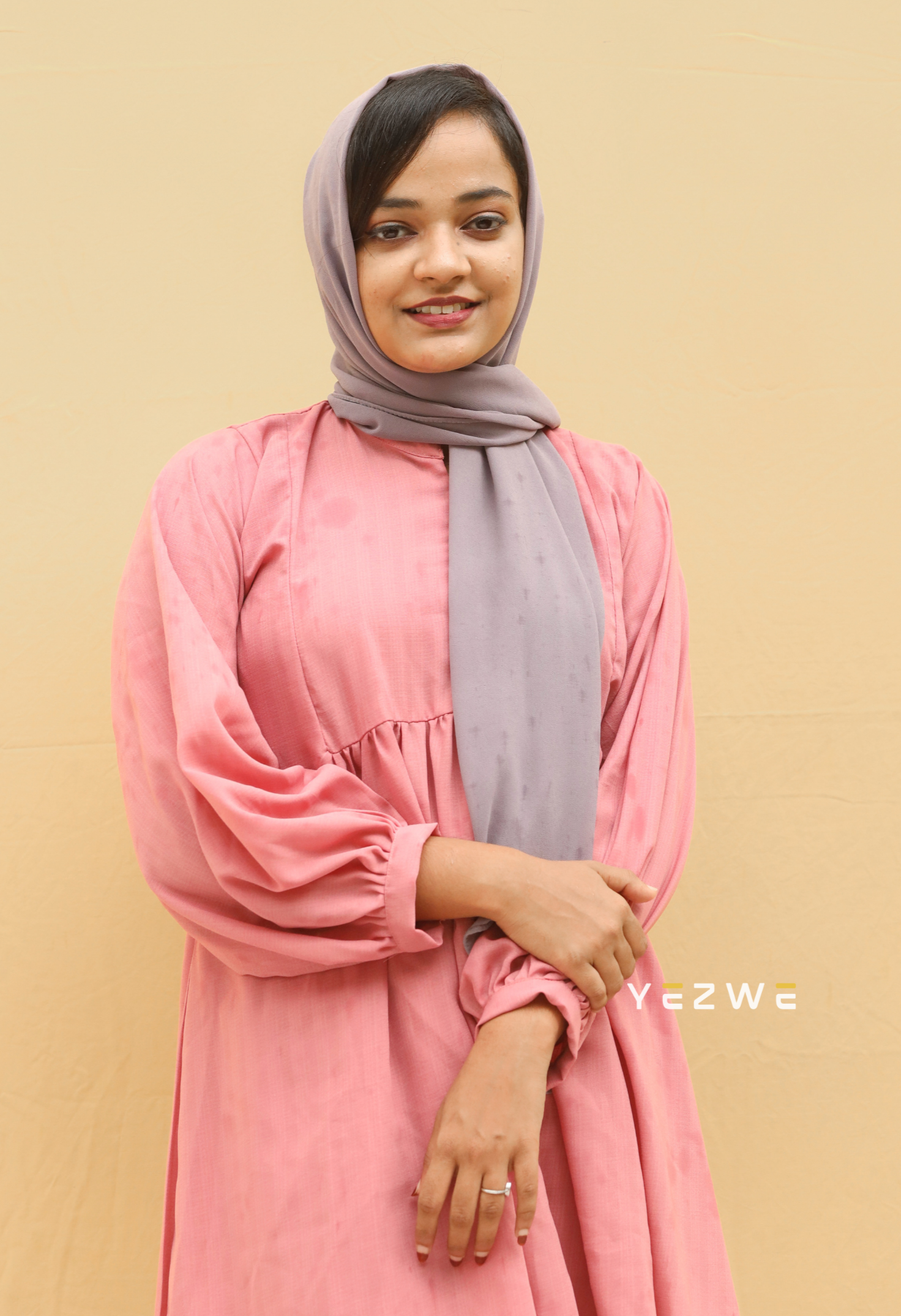 Yezwe Plain Pink Top and Pant Co-ord Set - Modest Wear