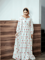 Yezwe Updown Love Embroidered Kora Fabric Maxi Dress - Modest Wear