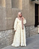 Yezwe Ivory Kora Embroidered Modest Dress – Premium Soft Fabric