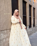 Yezwe Ivory Kora Embroidered Modest Dress – Premium Soft Fabric