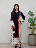 Yezwe Black Polka Accent Crepe Modest Co-Ord Set | Pre-Booking