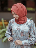 Tropical Printed cadet bluesatin maxi dress - Modest Wear Maxi Dress