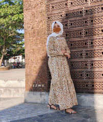 Yezwe Small Animal Print Yellow Maxi Dress - Modest & Western Wear - Clearance Sale