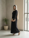 Yezwe Black Turkish Short Top and Skirt Set - Modest Wear