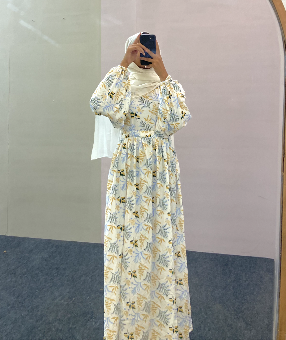 Yezwe Imported Floral Maxi Dress with Tie - Modest & Western Wear - Clearance Sale