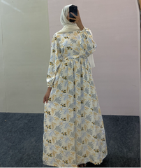 Yezwe Imported Floral Maxi Dress with Tie - Modest & Western Wear - Clearance Sale