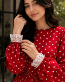 Red Polka Dot Maxi Dress for Women | Vintage-Inspired Modest Wear