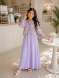 Miniyez Misty Lavender Gown with Floral Shrug - Junior Girls Fashion