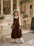 Miniyez Junior Girls Velvet Pinafore Dress with Cotton Inner Kids Wear India
