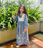 Yezwe Khadi Embroidered Junior Girls Miniature Maxi Dress