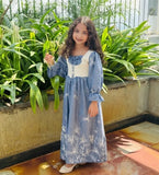 Yezwe Khadi Embroidered Junior Girls Miniature Maxi Dress