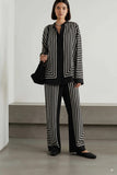 YEZWE Graphic Stripe Elegance Co-Ord Set | Pre-Booking