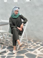 Yezwe Co-ord Set Olive Green Top and Pant - Full Sleeve Modest &Westren Wear