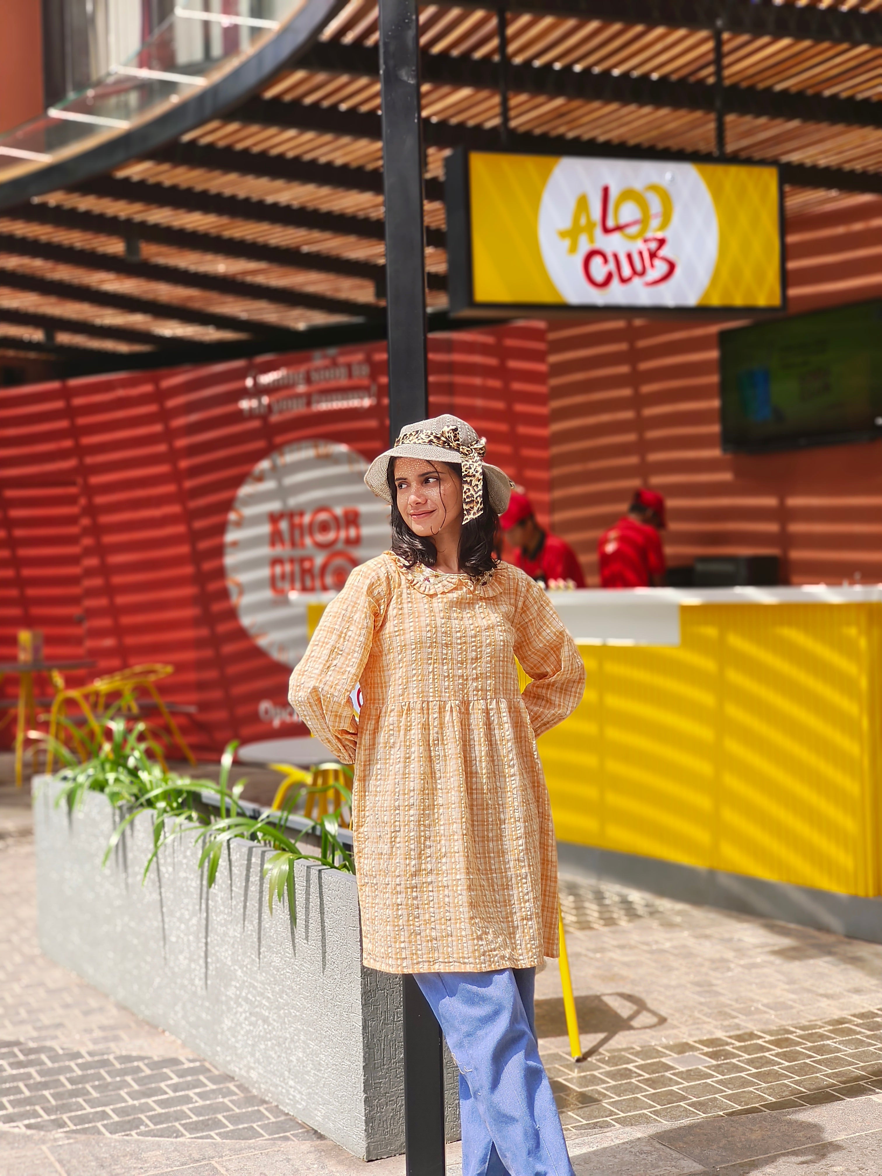 Yezwe Knee-Length Yellow Top - Full Sleeve Modest Wear