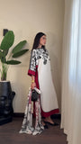 Yezwe Ivory & Maroon Floral Kurta Set in Breathable Fabric