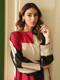 Abstract Print Modest Longline Top | Soft Cotton Rayon Blend with bold colors and long sleeves