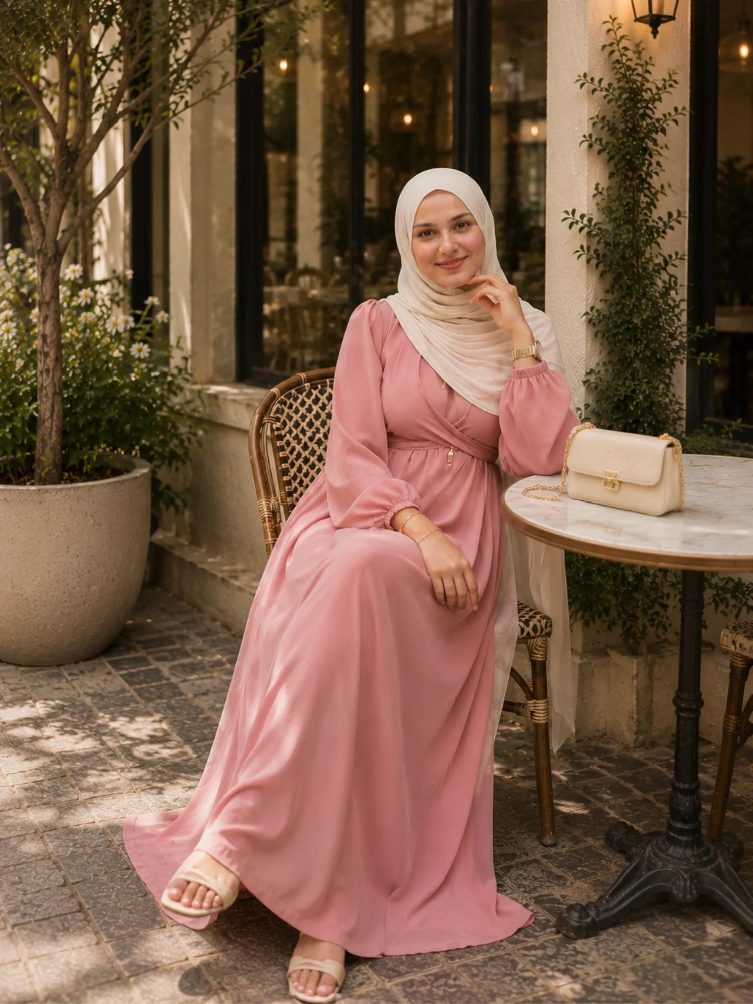 Blush Pink Cey Maxi Dress | Modest Full Lenght Dress for Women 2