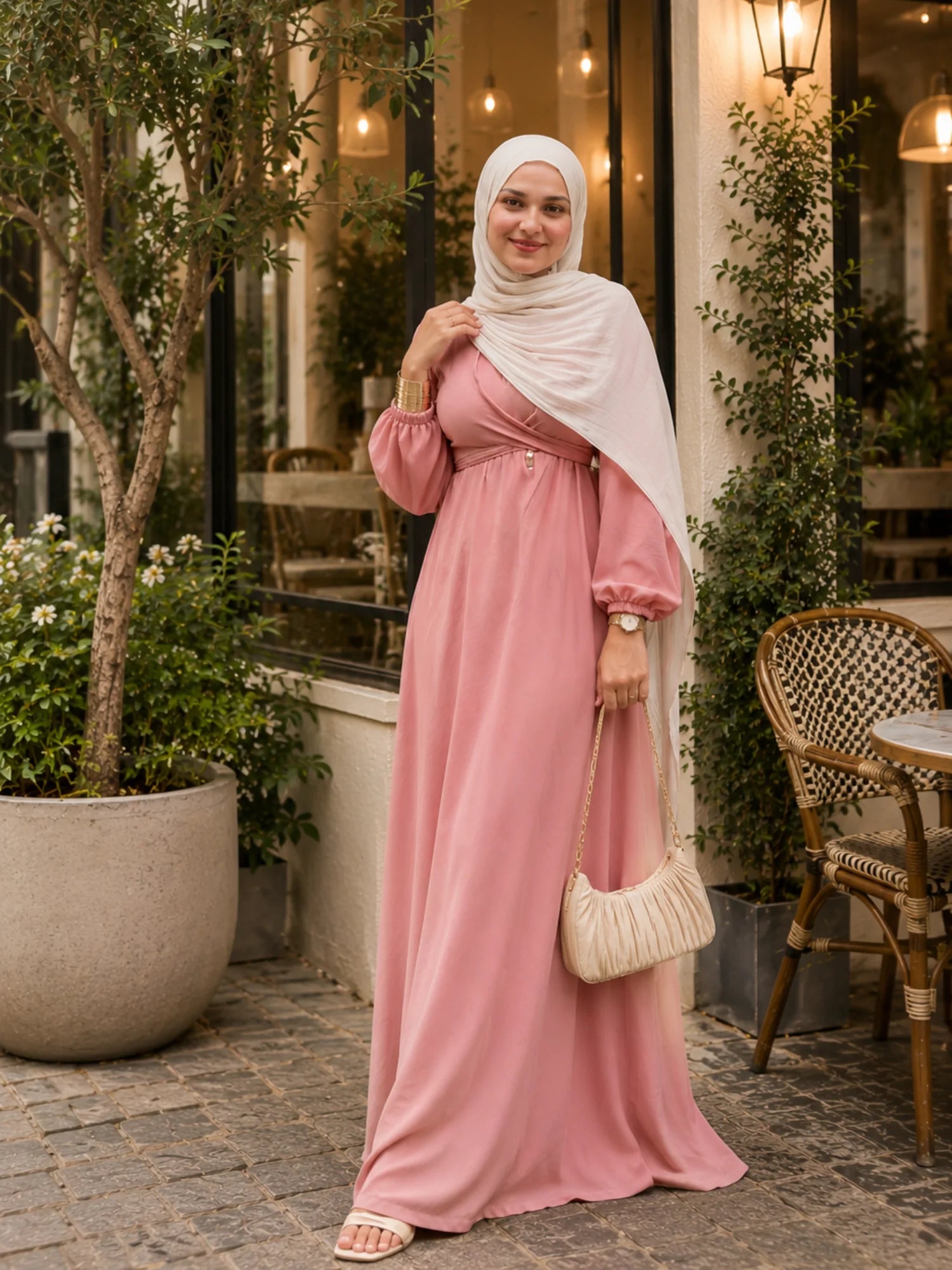 Blush Pink Cey Maxi Dress | Modest Full Lenght Dress for Women 3