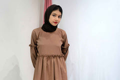 Yezwe Brown Co-ord Set Modest Wear featuring a stylish top and pant combination for elegant dressing